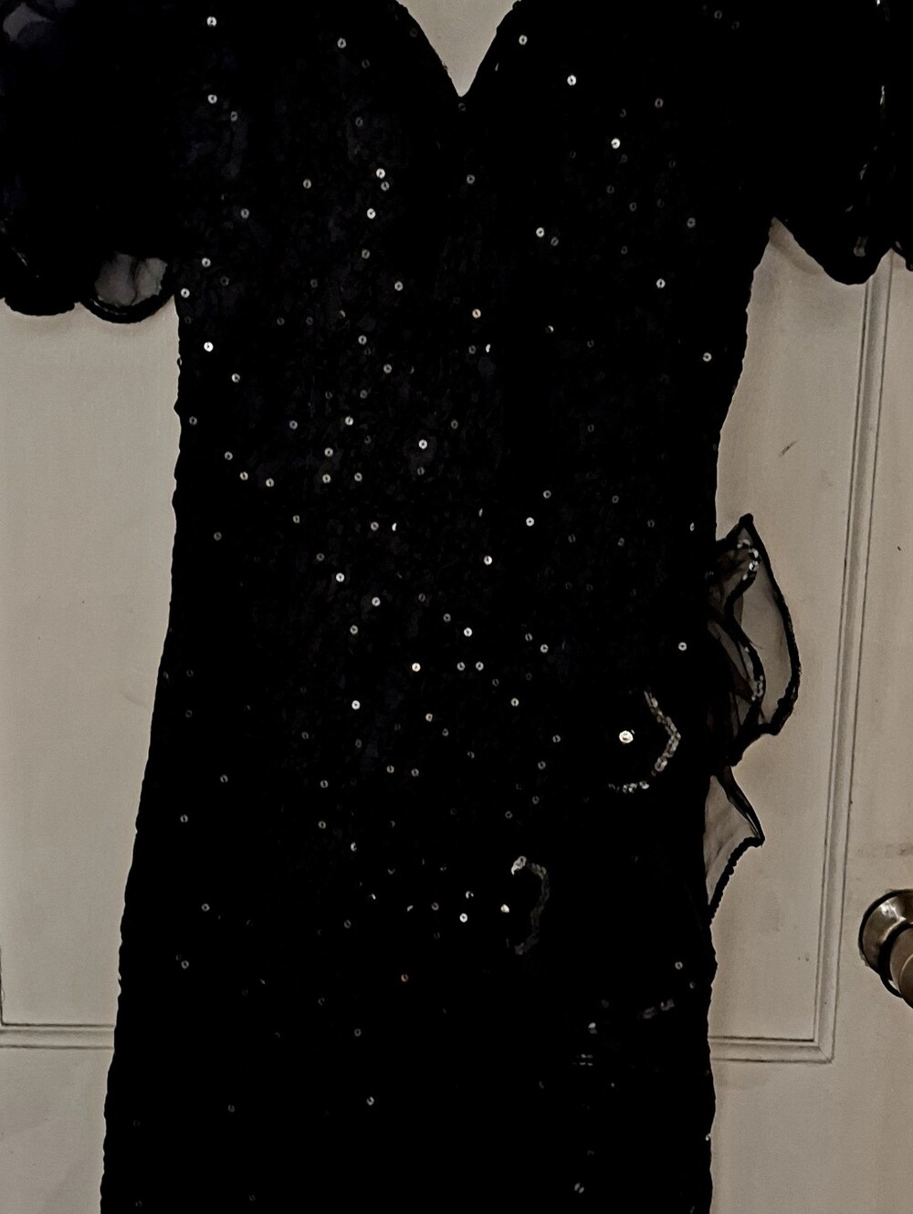 Elegant Black Sequin Evening Dress